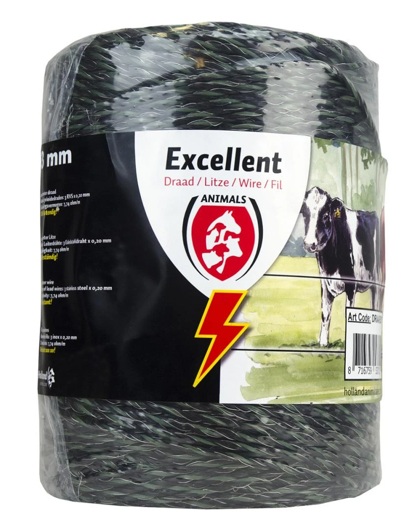 Draad Excellent 400 M Zwart / Groen 3 Draad Excellent 400 M Zwart / Groen