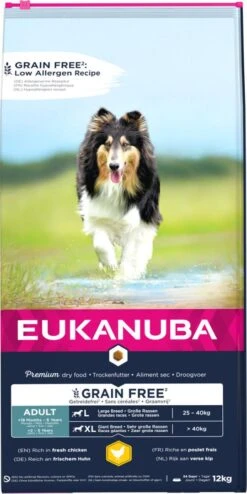 Eukanuba Hondenvoer Adult L/XL Grain Free Chicken 12 Kg