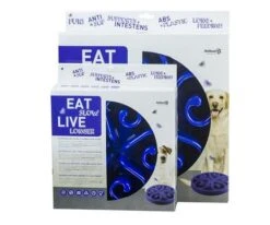 Eat Slow Live Longer Voerbak Original Blue -Dieren Serie Winkel EATS002 003