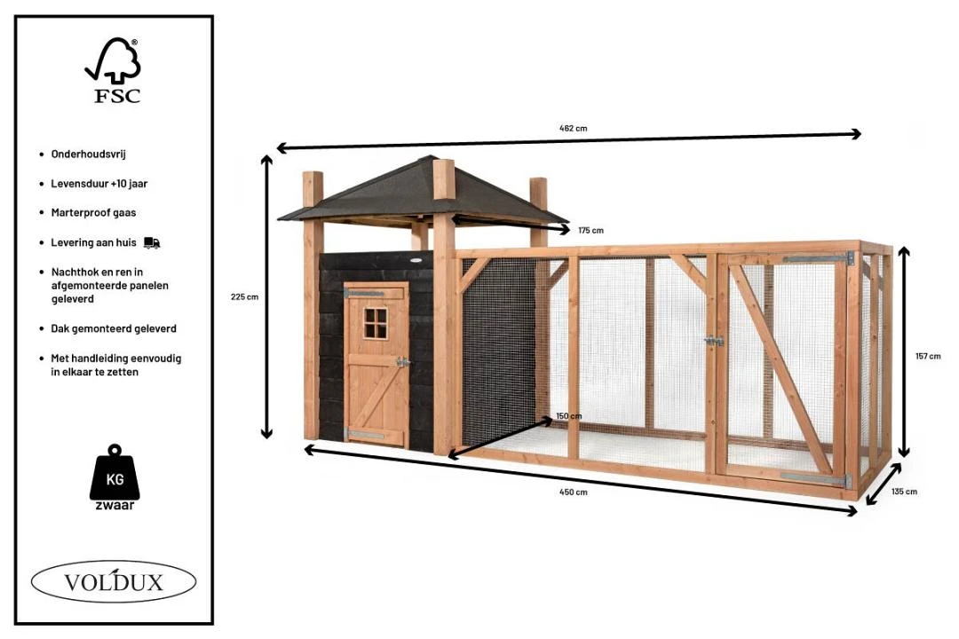 Voldux Kippen- Of Konijnenhok Hooiberg Niek XL 6 Voldux Kippen- Of Konijnenhok Hooiberg Niek XL - Afbeelding 4