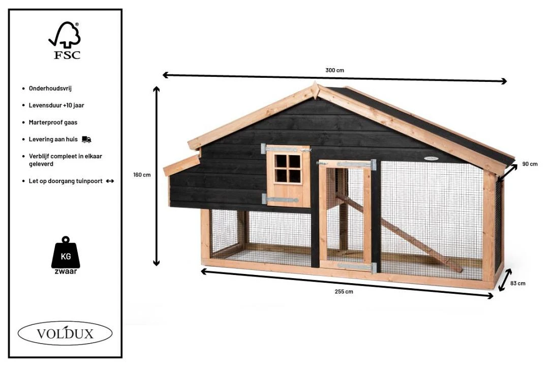 Voldux Kippen- Of Konijnenhok Remco Links 6 Voldux Kippen- Of Konijnenhok Remco Links - Afbeelding 4